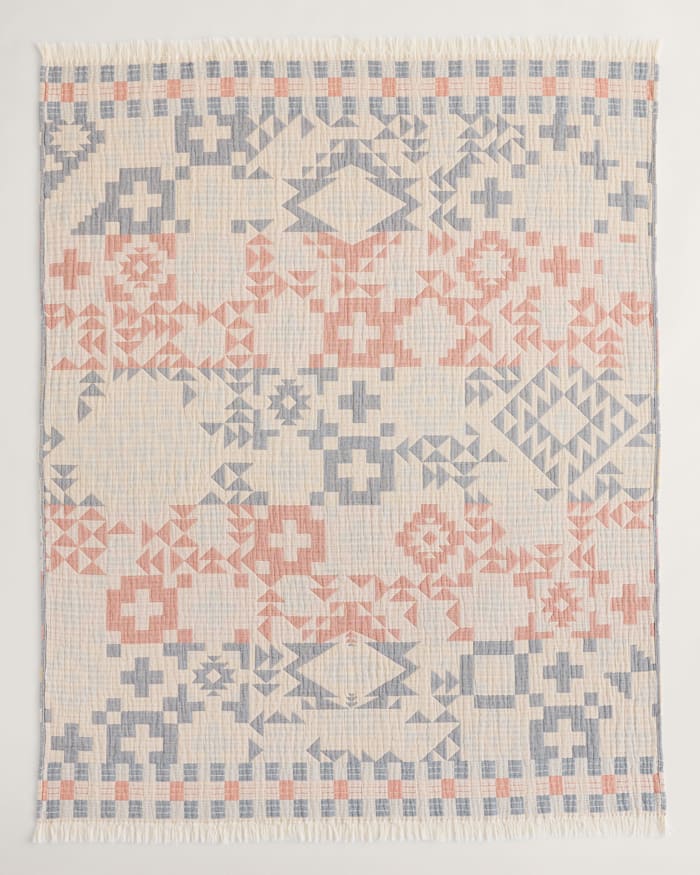 BLUE RIDGE ORGANIC COTTON FRINGED THROW
