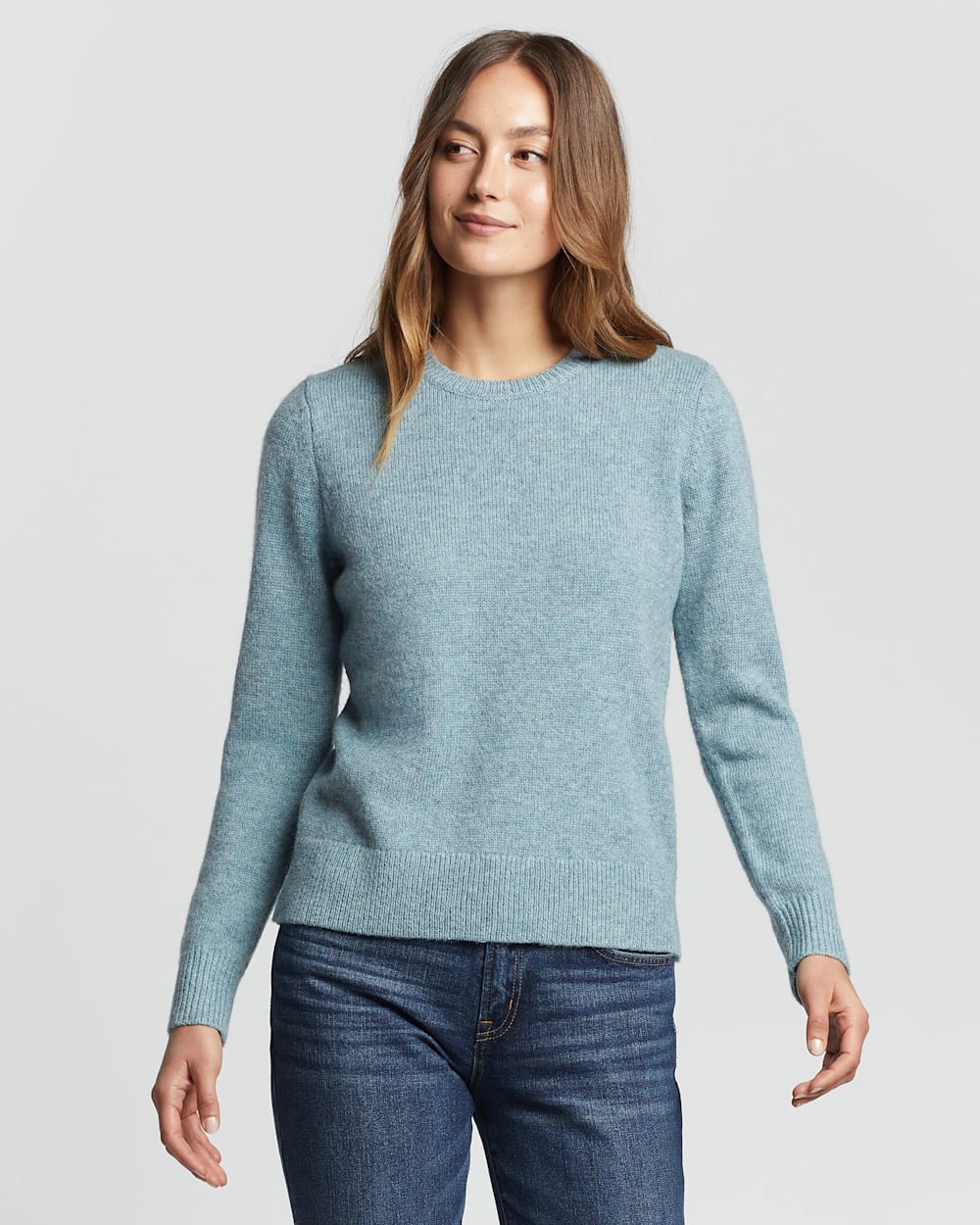 Women's Shetland Wool Sweaters: Shetland Wool Crew Neck Cardigan