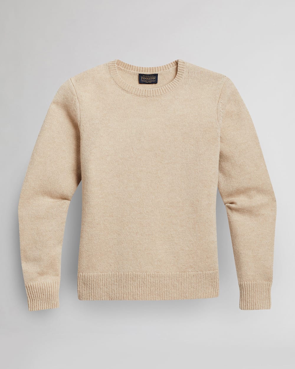 WOMEN'S SHETLAND WASHABLE WOOL CREWNECK IN BONE HEATHER image number 1