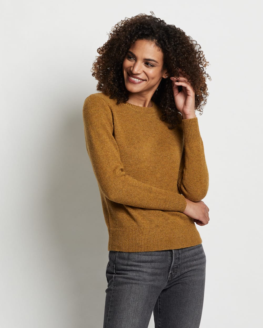 WOMEN S SHETLAND WASHABLE WOOL CREWNECK