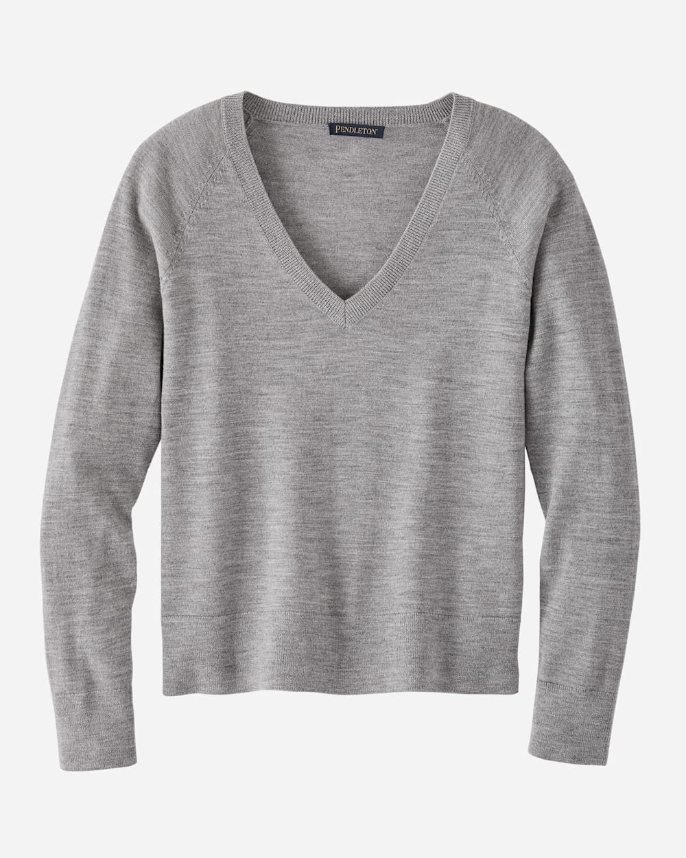 WOMEN'S TIMELESS MERINO V-NECK SWEATER IN SOFT GREY HEATHER image number 1