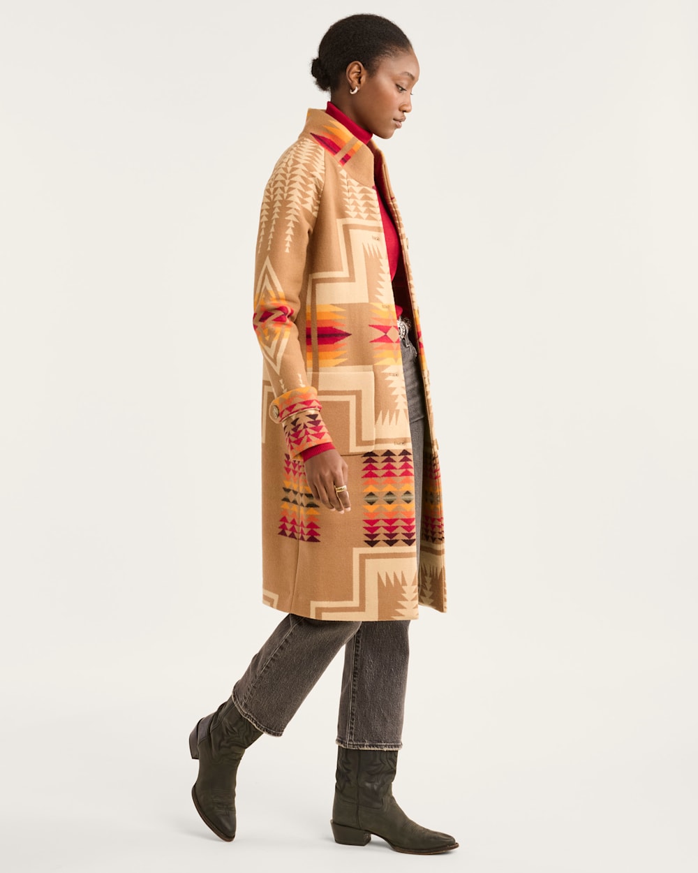 ALTERNATE VIEW OF WOMEN'S HARDING ARCHIVE BLANKET COAT IN TAN HARDING image number 2