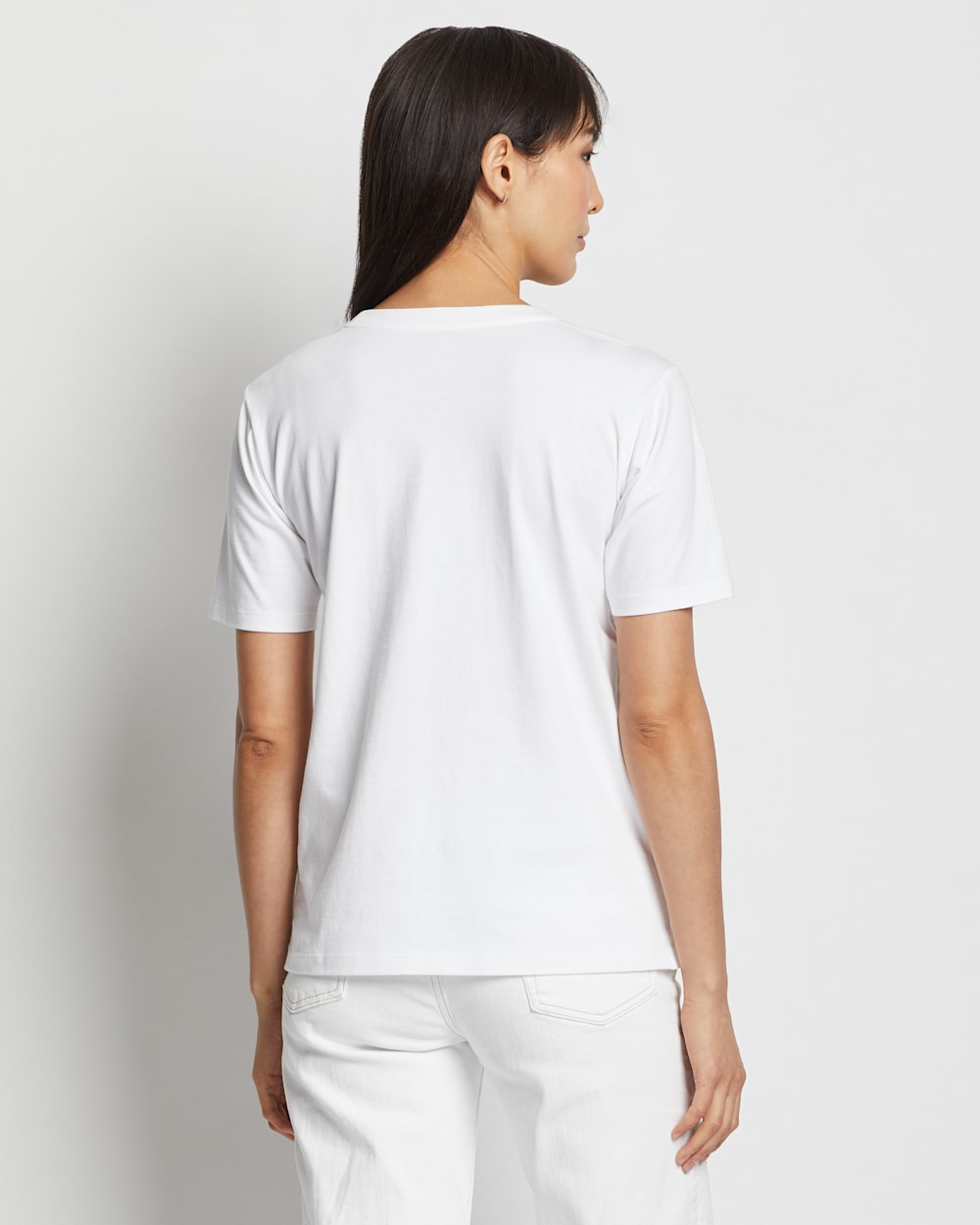 ALTERNATE VIEW OF WOMEN'S DESCHUTES EMBROIDERED TEE IN WHITE image number 3