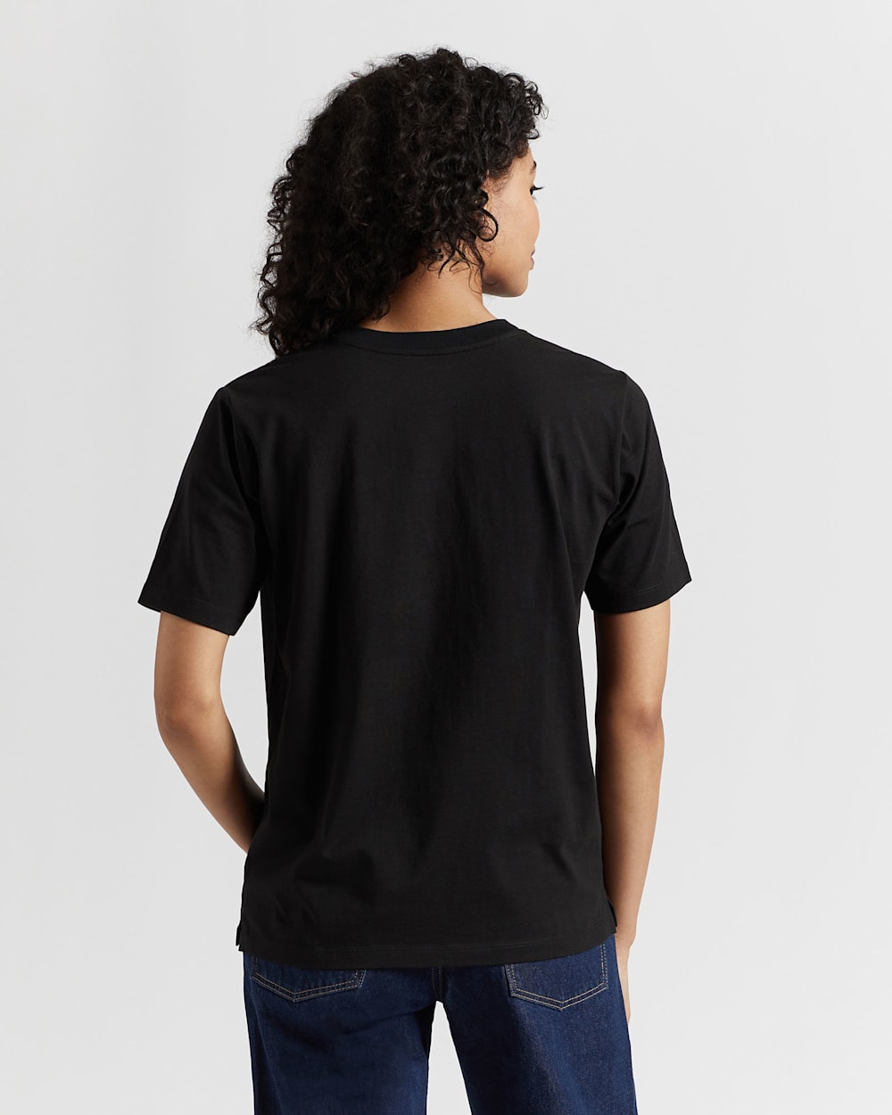 ALTERNATE VIEW OF WOMEN'S DESCHUTES EMBROIDERED TEE IN BLACK image number 3