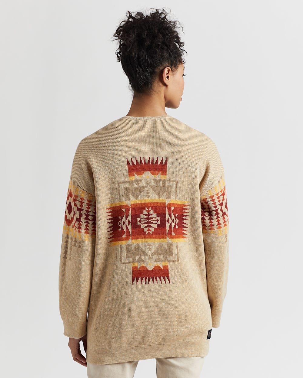 ALTERNATE VIEW OF WOMEN'S OPEN FRONT COTTON CARDIGAN IN WARM SAND CHIEF JOSEPH image number 2