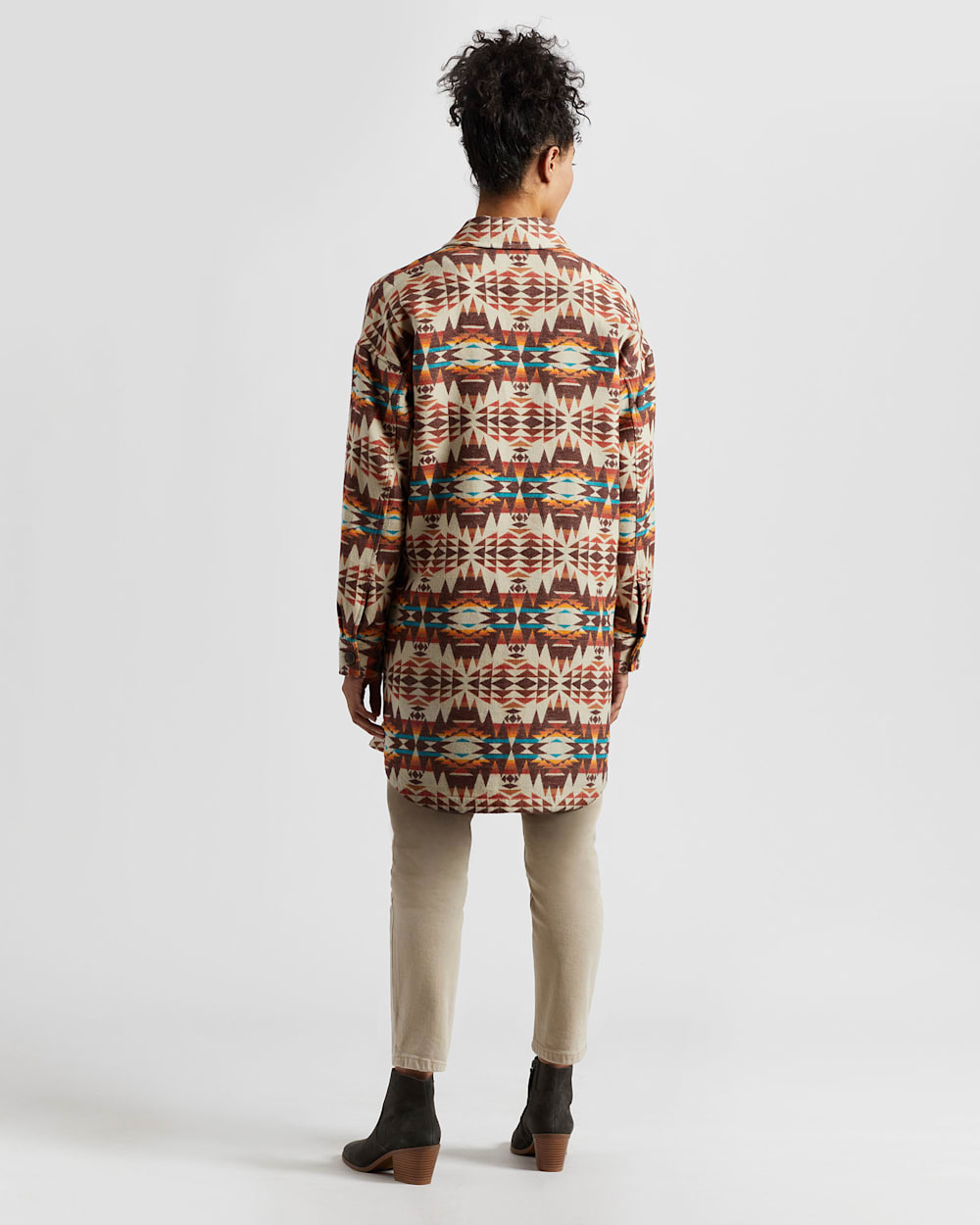 ALTERNATE VIEW OF WOMEN'S OVERSIZED DOUBLESOFT SHIRT JACKET IN WARM SAND MULTI image number 3
