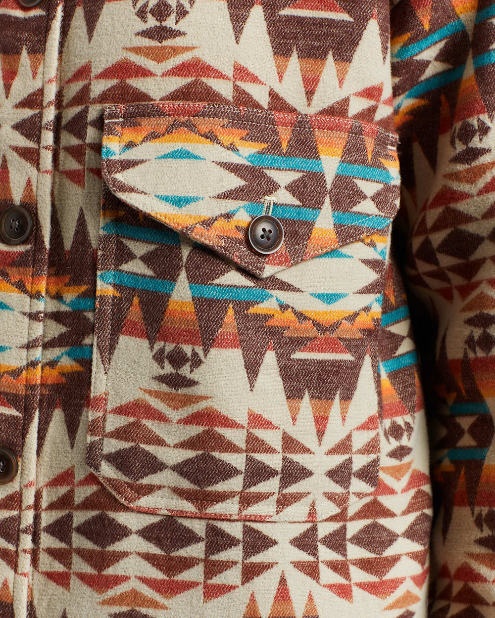 ALTERNATE VIEW OF WOMEN'S OVERSIZED DOUBLESOFT SHIRT JACKET IN WARM SAND MULTI image number 4