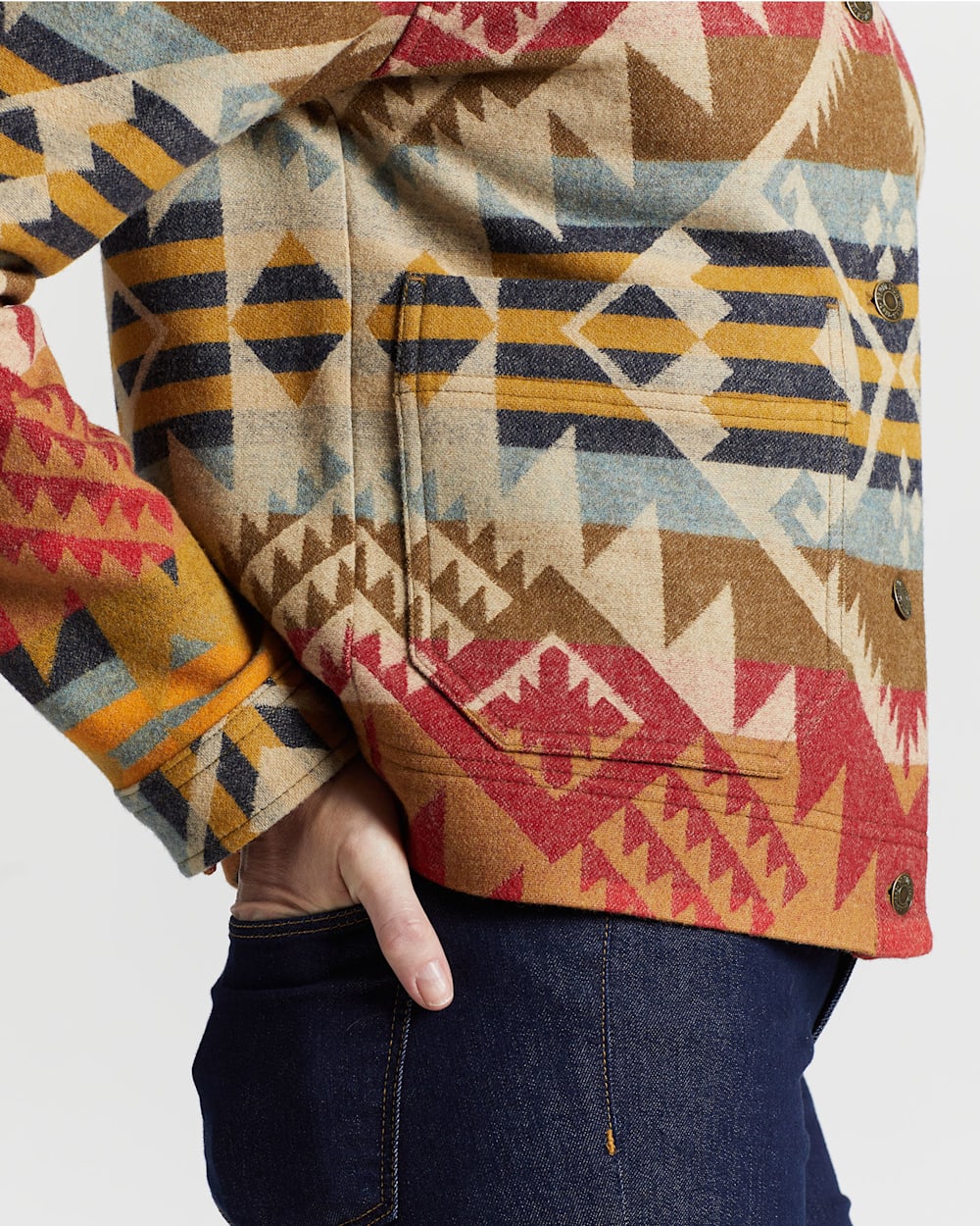 ALTERNATE VIEW OF WOMEN'S LIMITED EDITION CARDWELL WOOL JACKET IN JOURNEY WEST MULTI image number 5