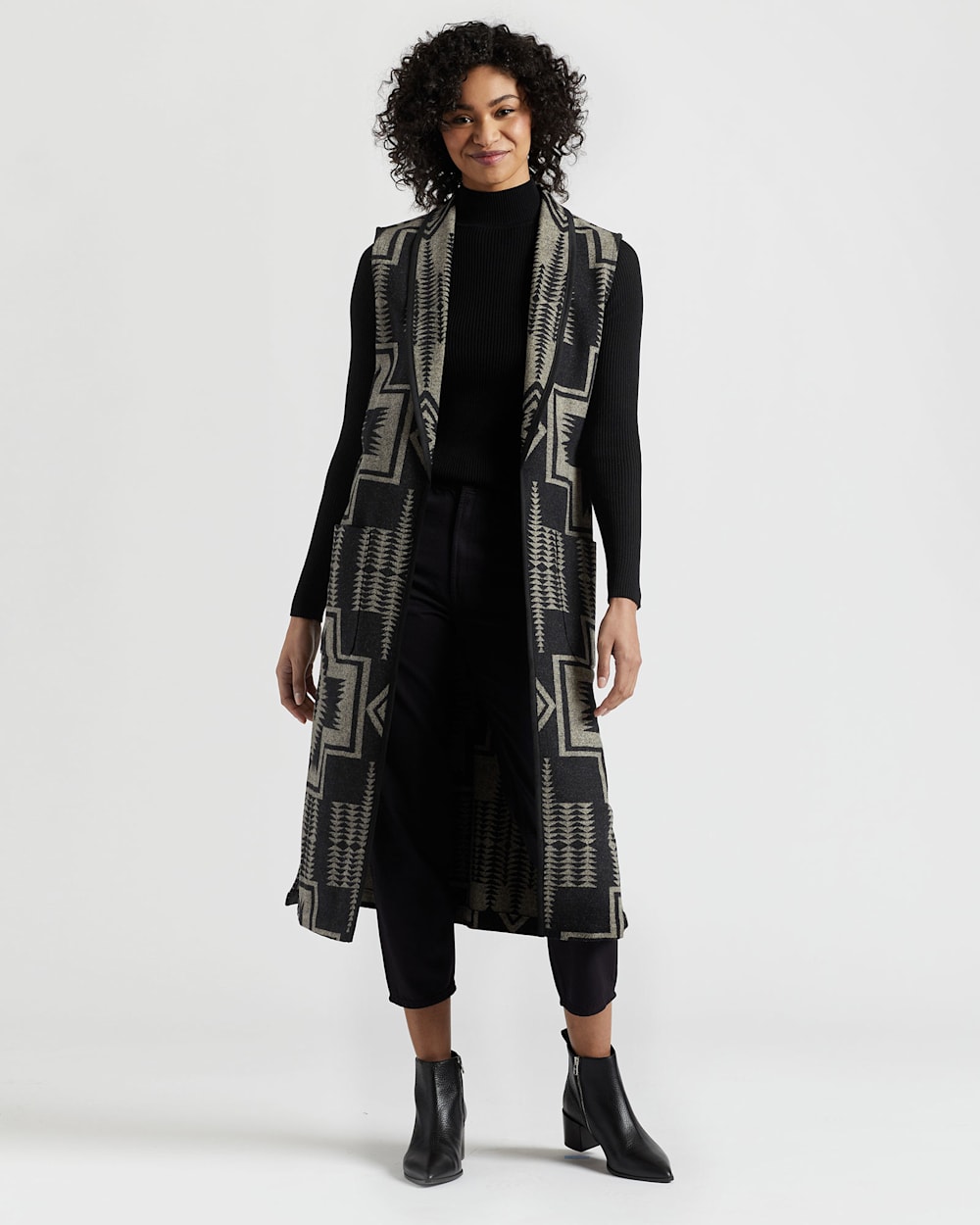 Long wool vest on sale