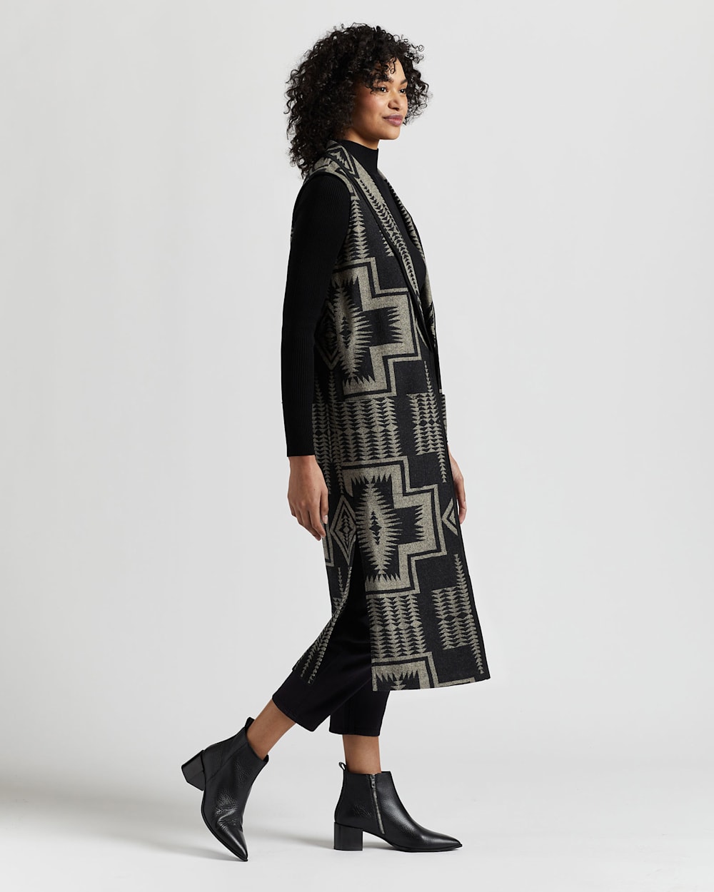 Wool vest womens long clearance