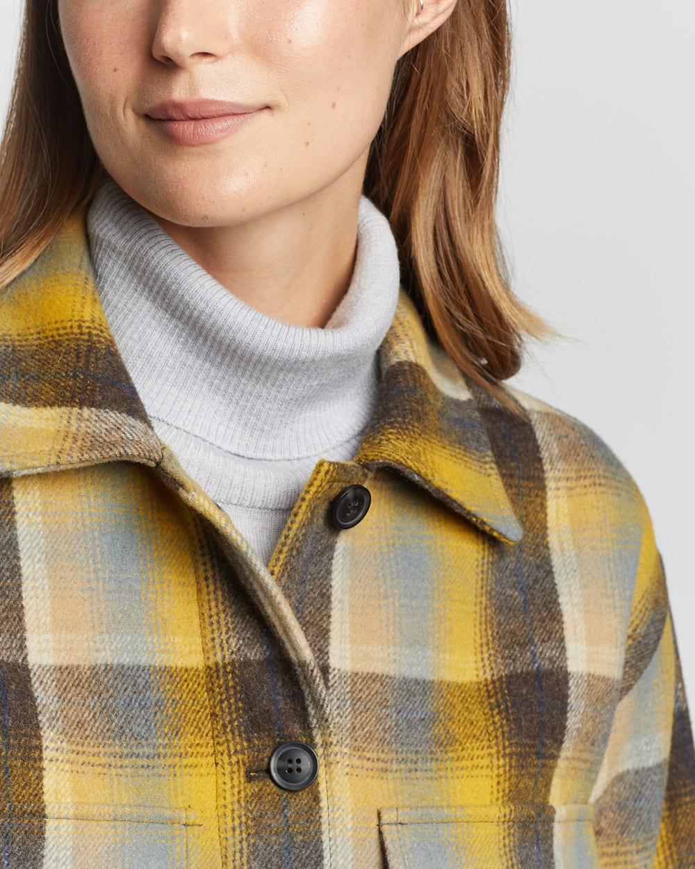 ALTERNATE VIEW OF WOMEN'S DYLAN WOOL JACKET IN YELLOW/NAVY PLAID image number 5