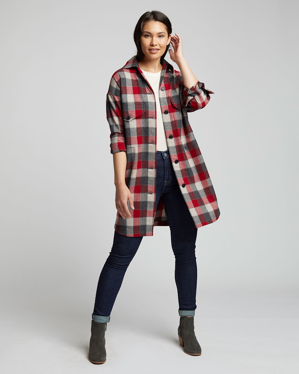 Oversized wool shirt jacket discount