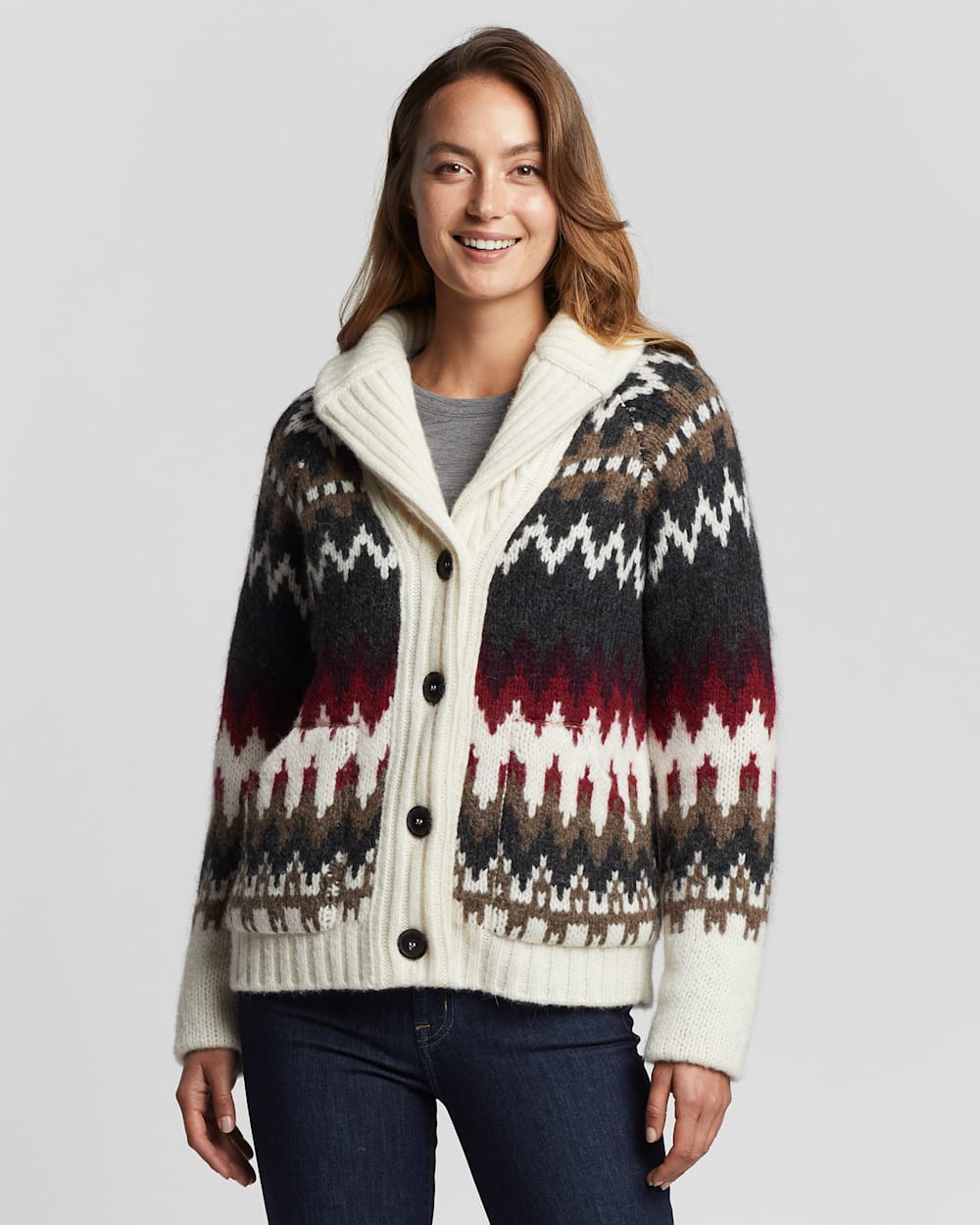 WOMEN'S ALPACA FAIR ISLE CARDIGAN