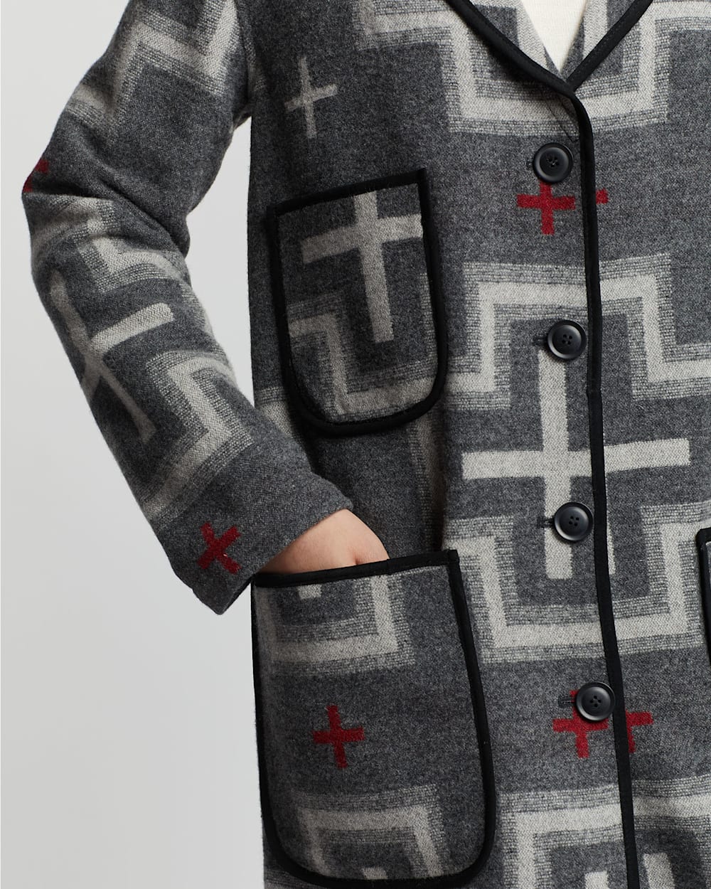 WOMEN'S WOOL SHAWL-COLLAR DUSTER COAT