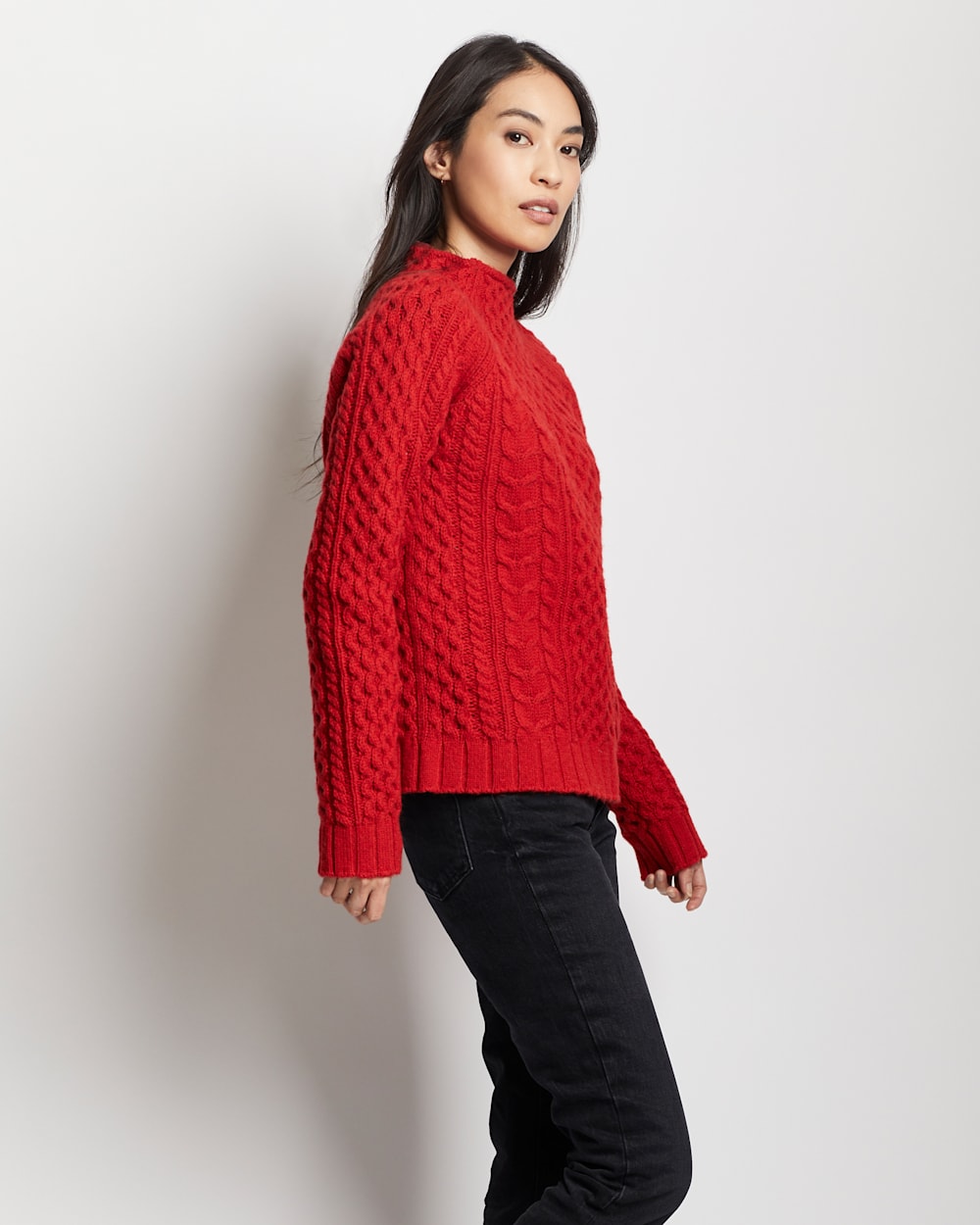 WOMEN S SHETLAND COLLECTION FISHERMAN SWEATER