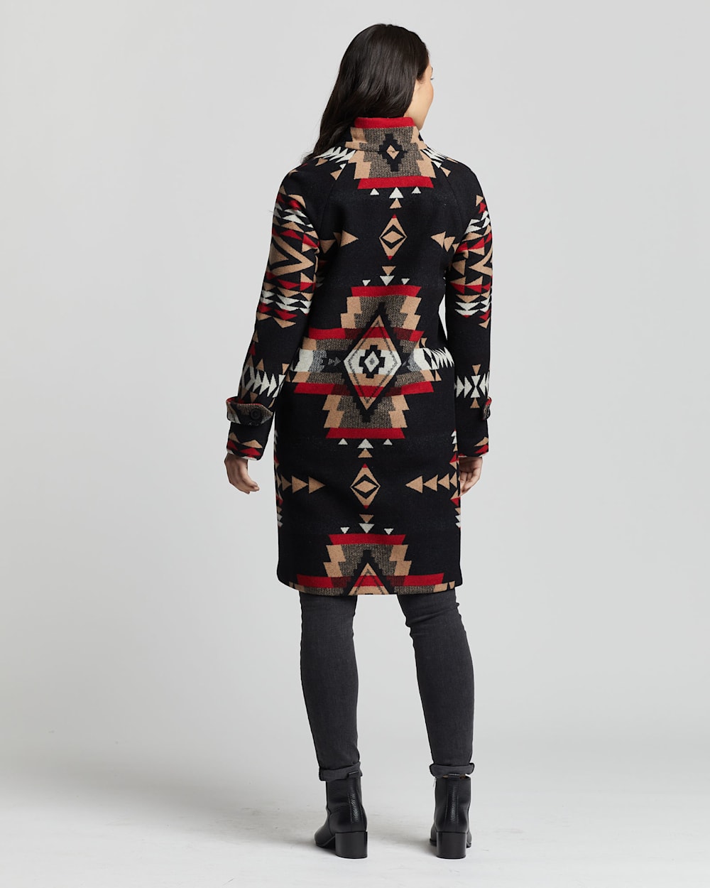 ALTERNATE VIEW OF WOMEN'S ROCK POINT ARCHIVE BLANKET COAT IN BLACK image number 2