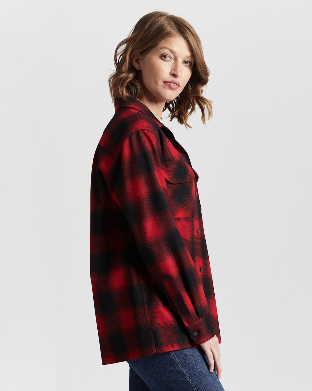 ALTERNATE VIEW OF WOMEN'S BOYFRIEND BOARD SHIRT IN RED ROCK BUFFALO OMBRE image number 2