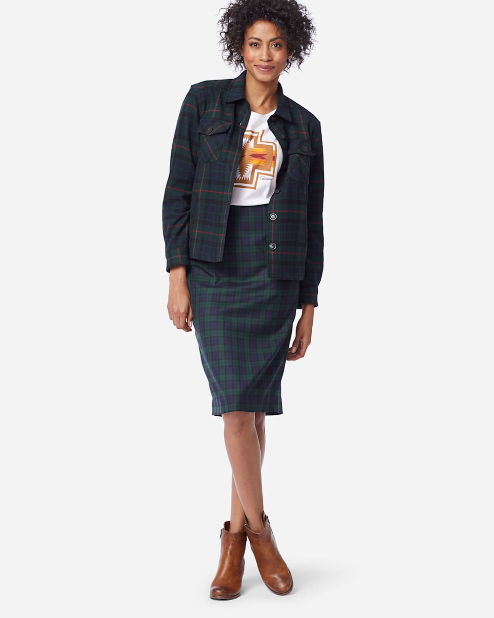 Plaid pencil skirt quality 2025