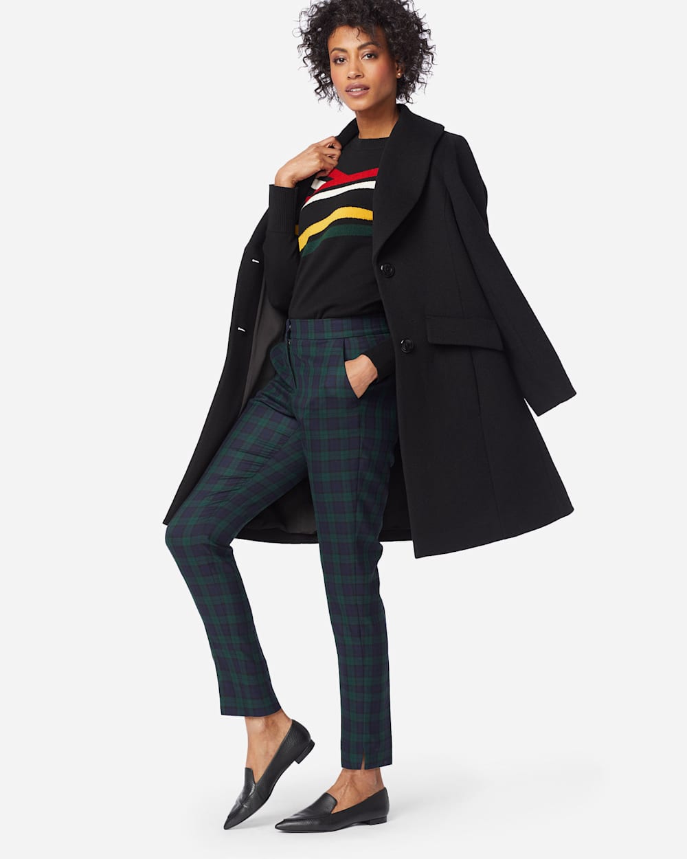 WOMEN'S WOOL PLAID ANKLE PANTS image number 1