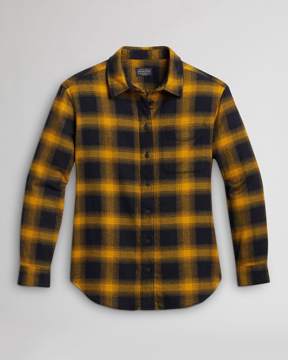 WOMEN'S GIRLFRIEND DOUBLE-BRUSHED FLANNEL SHIRT IN BROWN/BLACK OMBRE PLAID image number 1