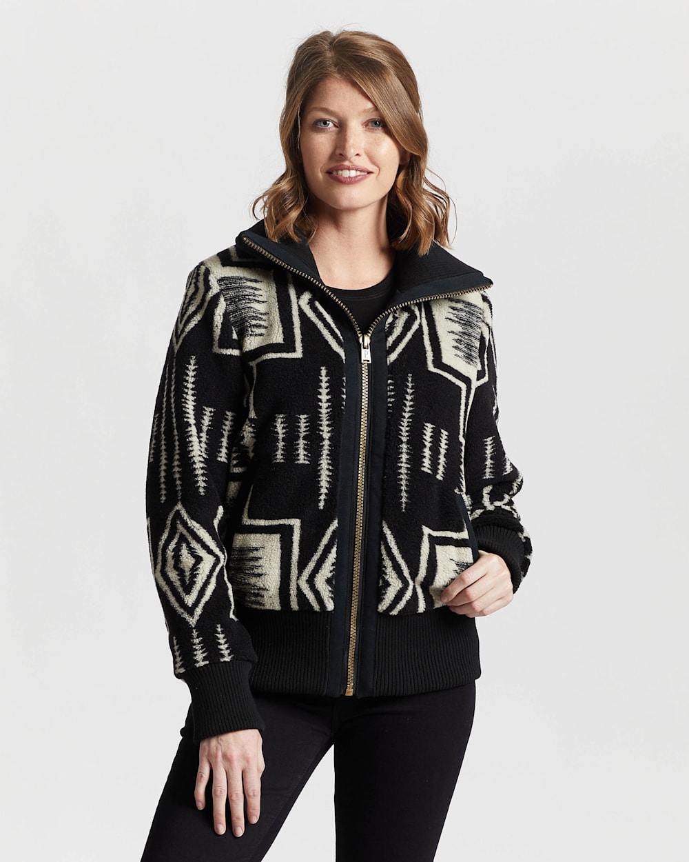 Fleece bomber jacket womens outlet