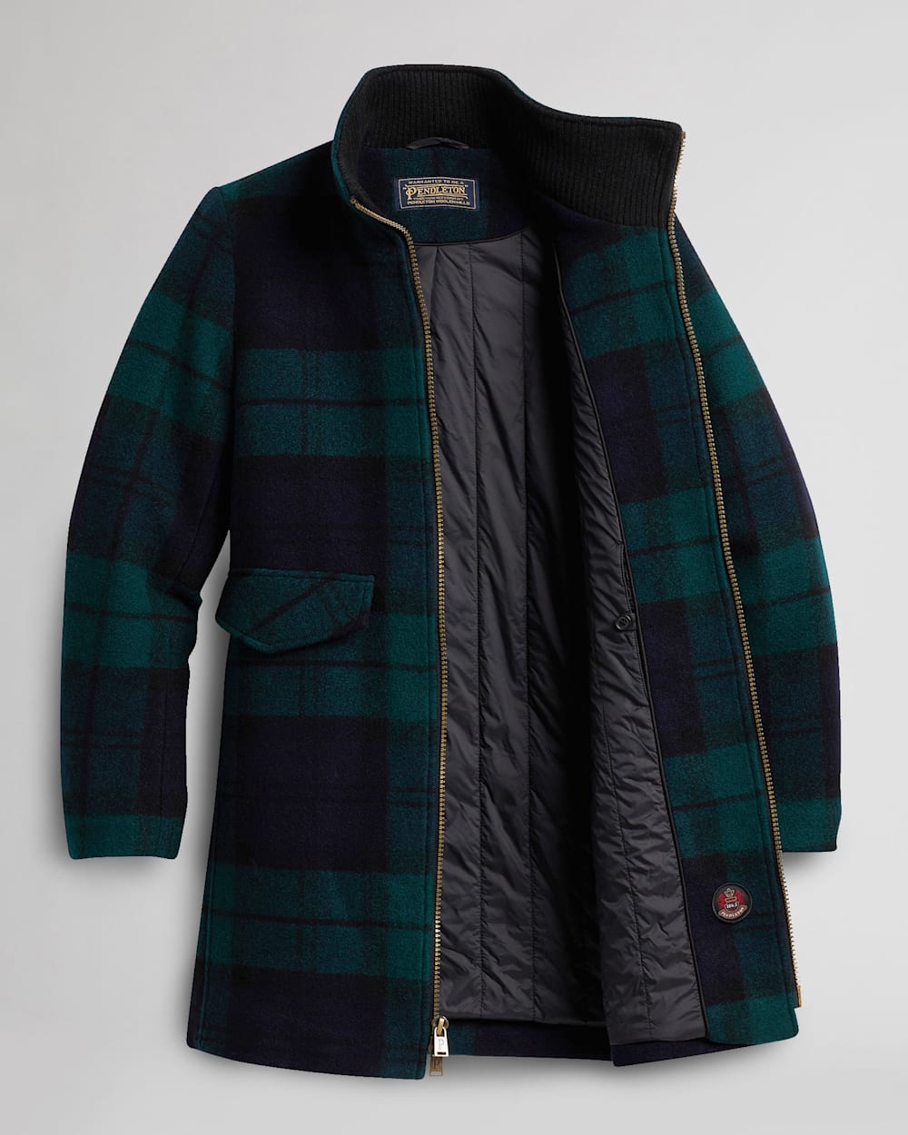 ALTERNATE VIEW OF WOMEN'S CAMDEN TOPPER COAT IN BLACK WATCH PLAID image number 6