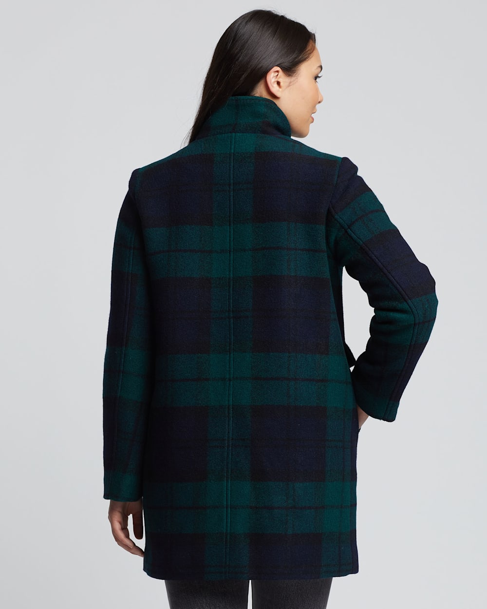 ALTERNATE VIEW OF WOMEN'S CAMDEN TOPPER COAT IN BLACK WATCH PLAID image number 3