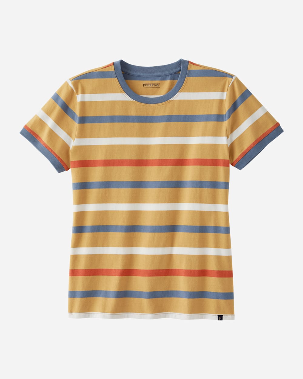 WOMEN'S DESCHUTES RINGER TEE IN HONEY MUSTARD MULTI image number 1