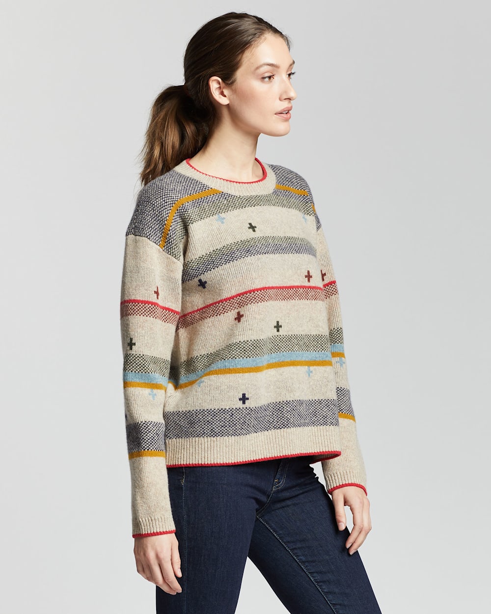 WOMEN'S BRIDGER STRIPE LAMBSWOOL SWEATER