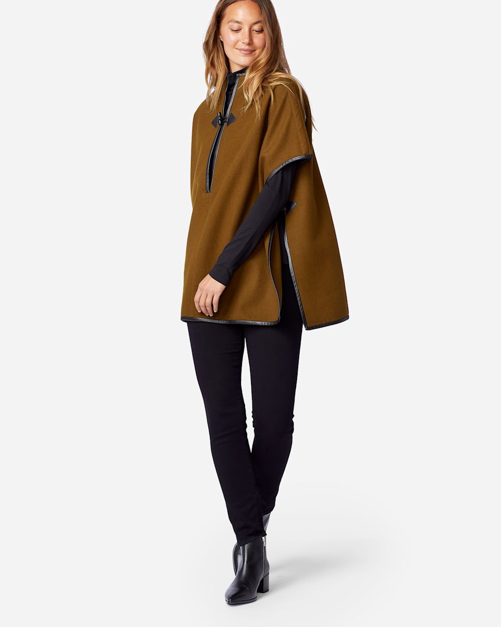 冬ギフト セ LEATHER WOMEN'S TRIM CAPE WOOL ECO-WISE 小物