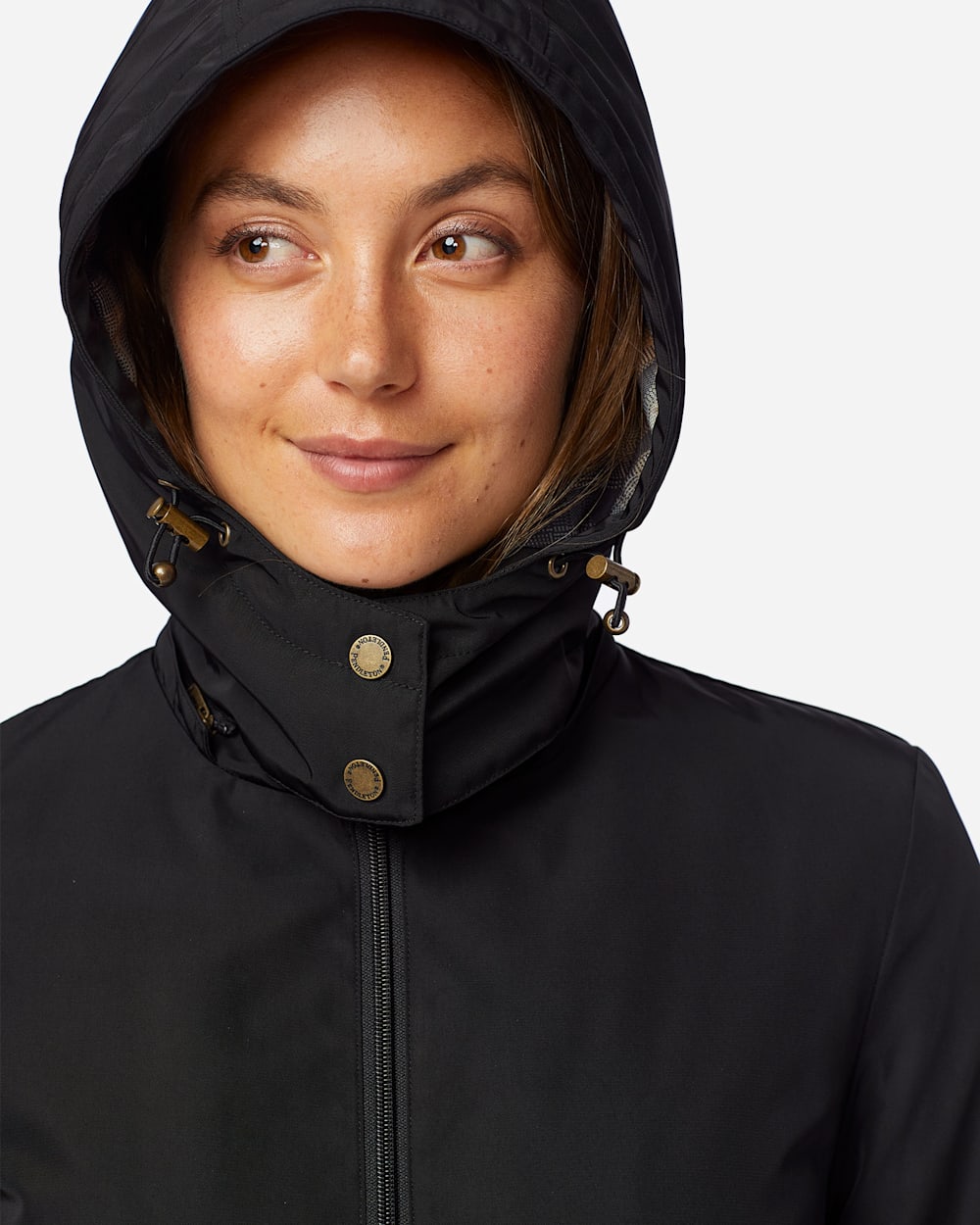 ALTERNATE VIEW OF WOMEN'S TECHRAIN HOODED LONG COAT IN BLACK image number 4