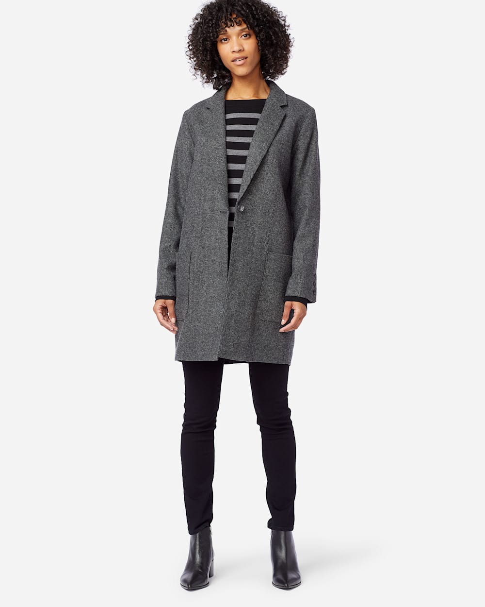 ALTERNATE VIEW OF WOMEN'S HUDSON WOOL JACKET IN GREY/BLACK MULTI image number 2