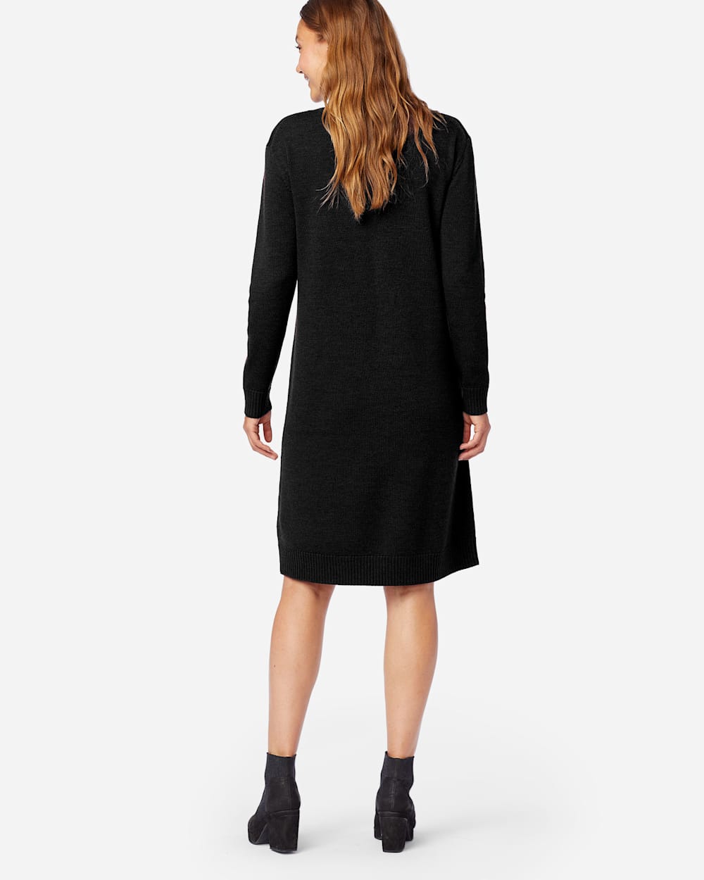 ALTERNATE VIEW OF MERINO SWEATER DRESS IN BLACK image number 2