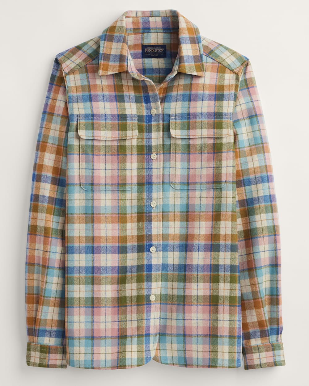 WOMEN'S PLAID BOARD SHIRT IN IVORY MULTI PLAID image number 1