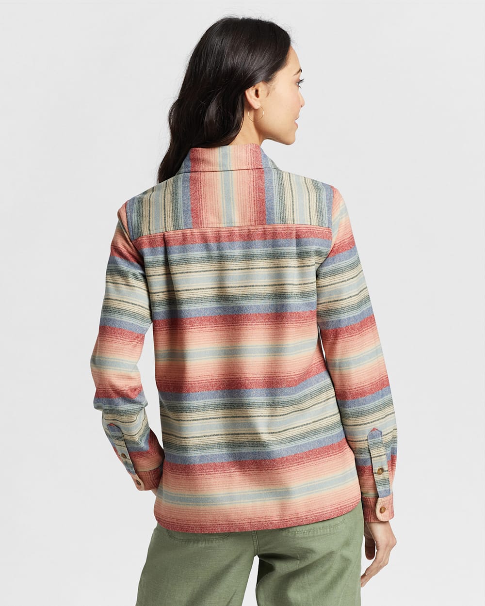 ALTERNATE VIEW OF WOMEN'S BOARD SHIRT IN CORAL MULTI STRIPE image number 3