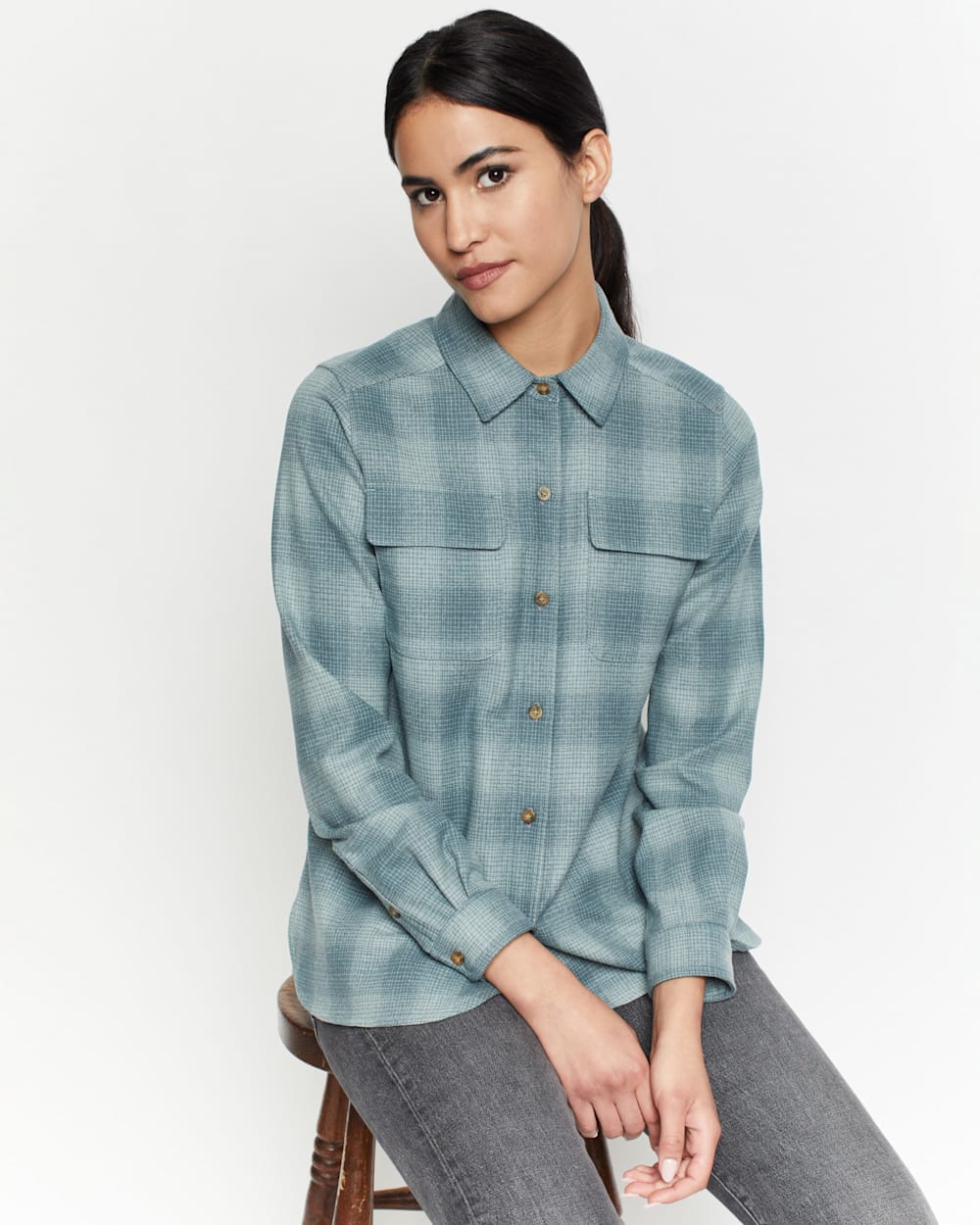 WOMEN'S BOARD SHIRT IN BLUE SHADOW PLAID image number 1