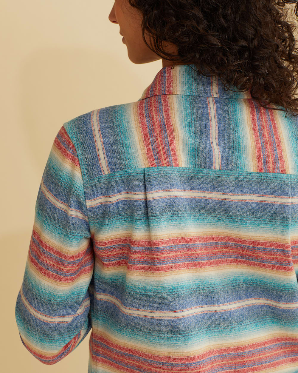 ALTERNATE VIEW OF WOMEN'S BOARD SHIRT IN TURQUOISE MULTI STRIPE image number 4