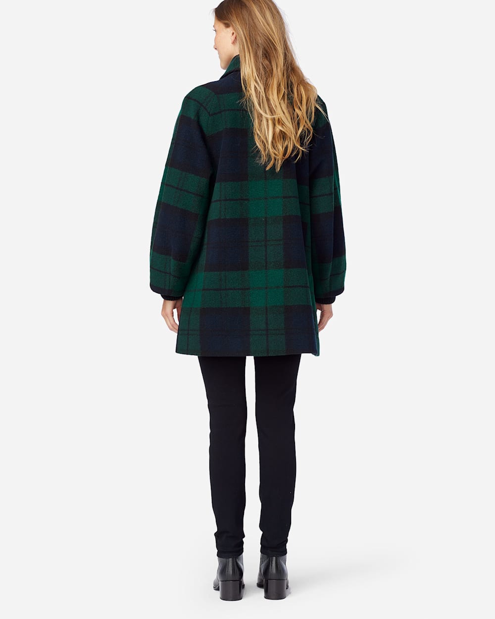 ALTERNATE VIEW OF WOMEN'S SHORT HILLS BLACK WATCH COAT IN BLACK WATCH TARTAN image number 3