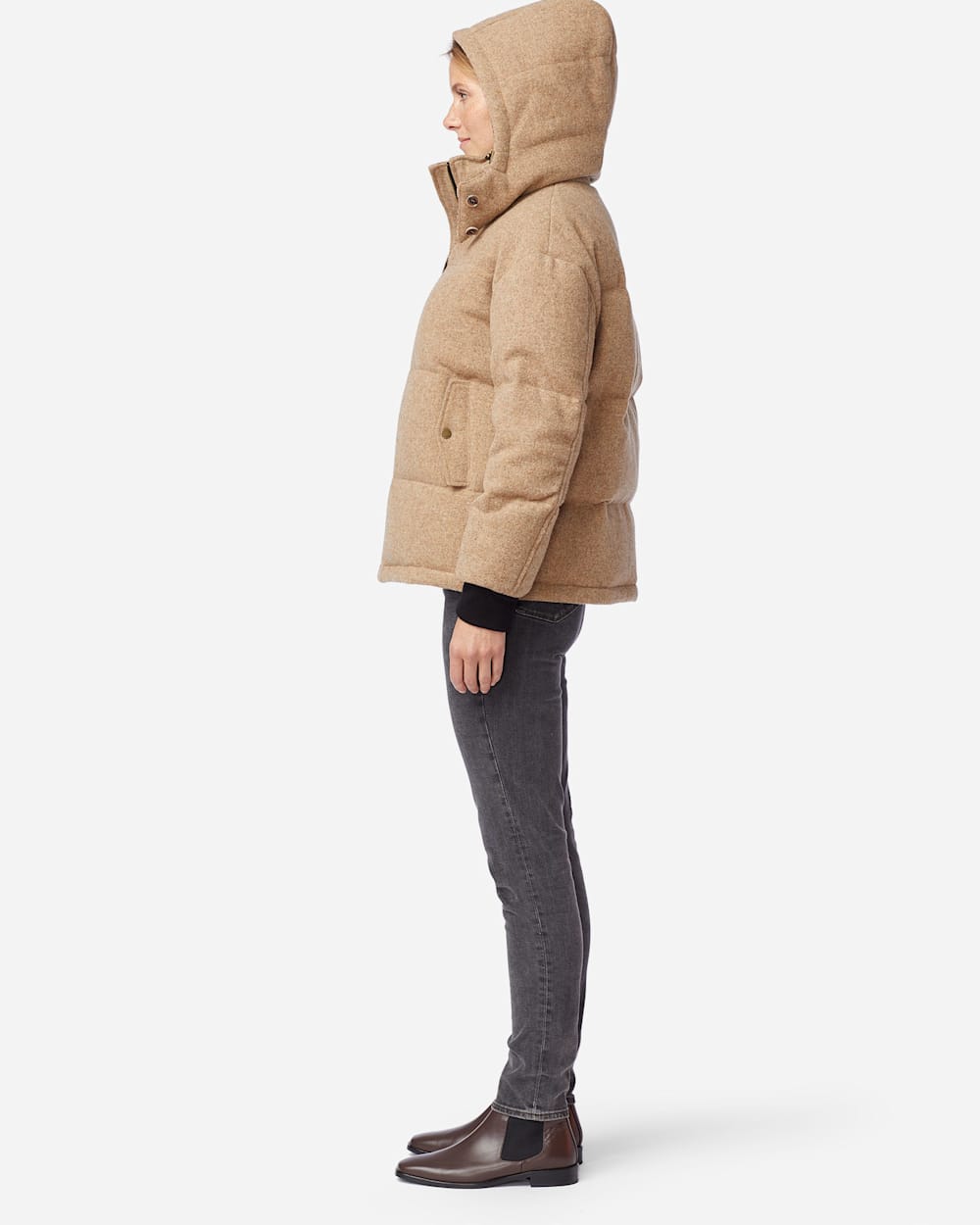ALTERNATE VIEW OF WOMEN'S OAK BROOK WOOL DOWN JACKET IN WHEAT image number 2