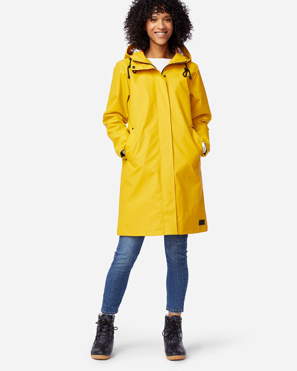 ALTERNATE VIEW OF WOMEN'S EUREKA WATERPROOF COAT IN YELLOW image number 2