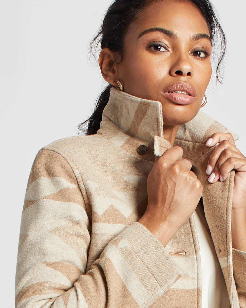 WOMEN'S CLUB COLLAR WOOL JACKET