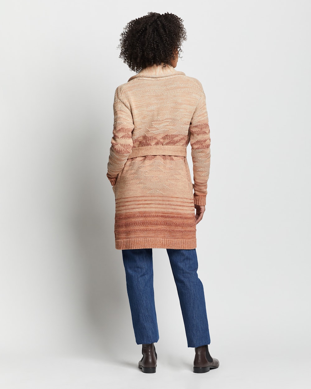 ALTERNATE VIEW OF WOMEN'S MONTEREY BELTED CARDIGAN IN RUST MULTI image number 4