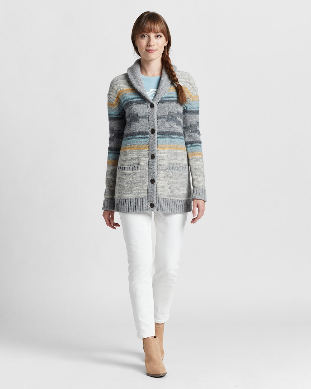 WOMEN'S HERITAGE SHETLAND WOOL CARDIGAN