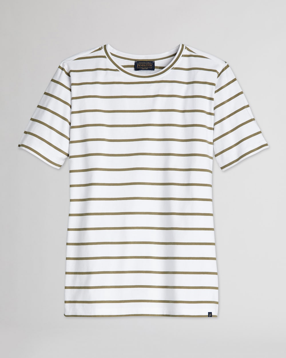 WOMEN'S DESCHUTES STRIPE TEE IN WHITE/DUSTY GREEN image number 1