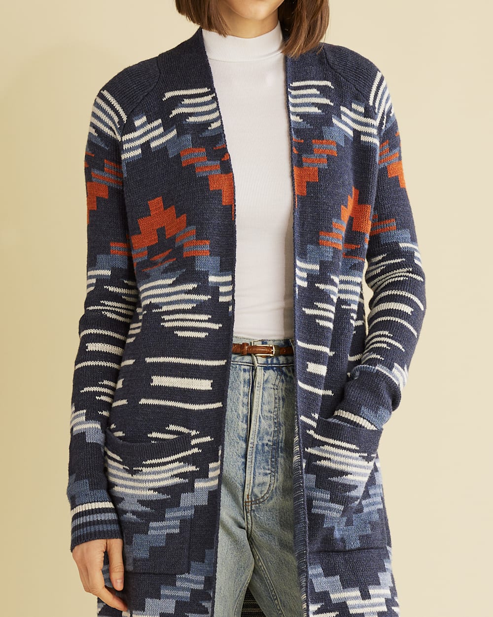 売れ筋商品|||ペンドルトン ニット&セーター アウター レディース Cotton Duster Sweater - Women's Indigo Multi WOMEN'S PACIFIC GRAPHIC DUSTER SWEATER