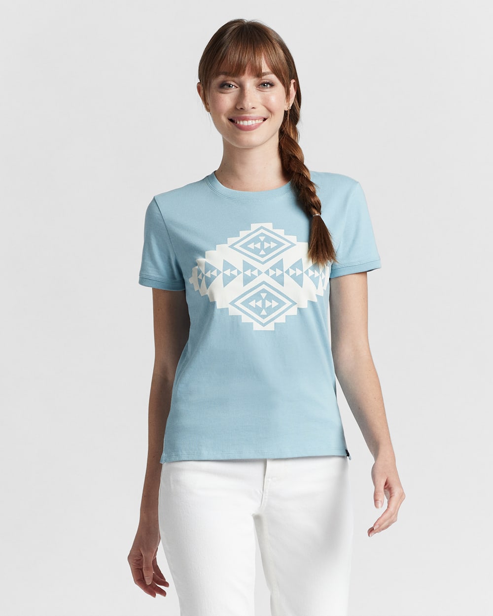 WOMEN'S HOOD RIVER DIAMOND TEE IN DUSTY AQUA image number 1