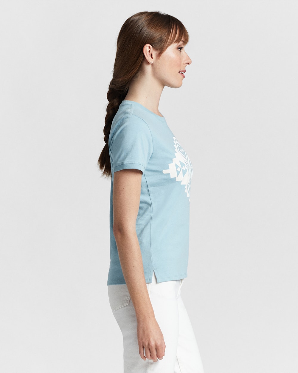 ALTERNATE VIEW OF WOMEN'S HOOD RIVER DIAMOND TEE IN DUSTY AQUA image number 3
