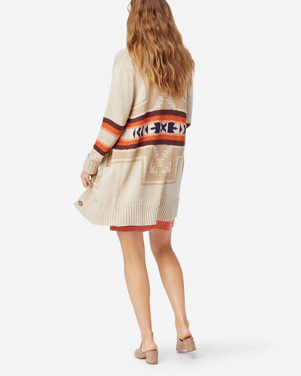 ALTERNATE VIEW OF WOMEN'S HARDING LONG CARDIGAN IN TAN image number 3