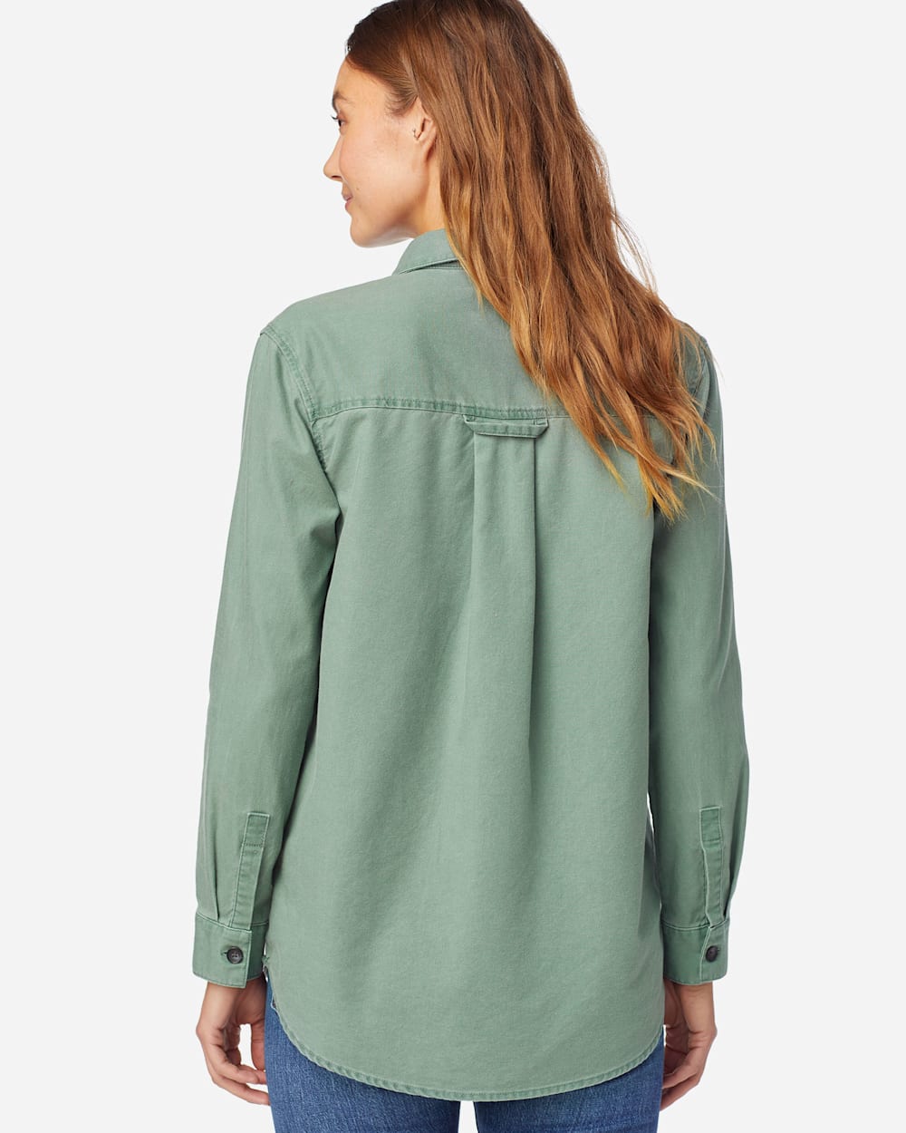WOMEN'S BEACH SHACK SHIRT IN SPRUCE GREEN image number 3