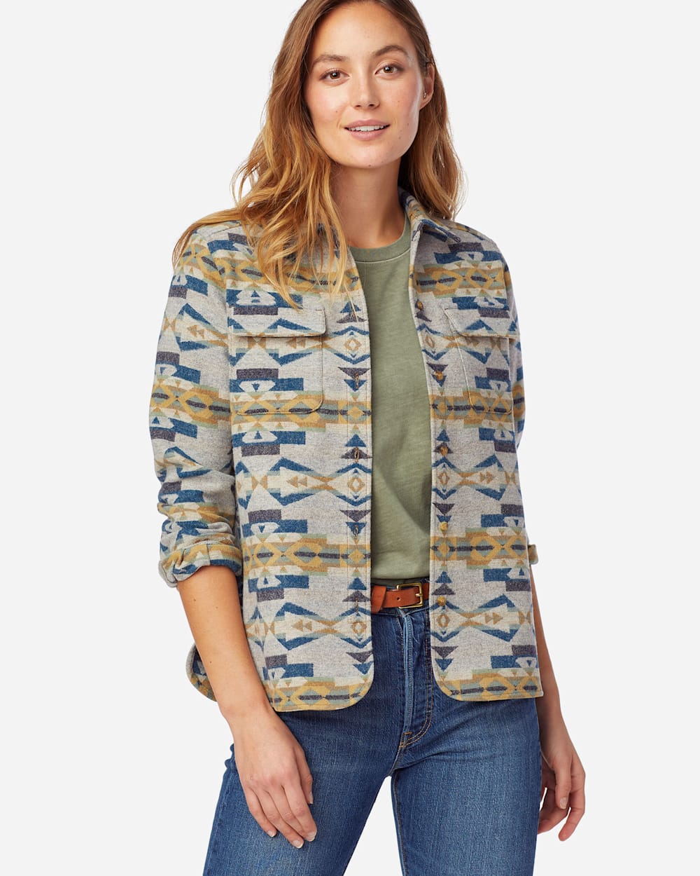 WOMEN'S LIMITED EDITION JACQUARD BOARD SHIRT IN TAN CANYON CREEK image number 1